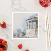 Waterverf van oude sites in Athene, Griekenland P Servet (Insitu)