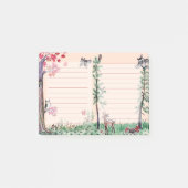 Waterverf van owl-bos aan-do lijst post-it® notes (Voorkant)