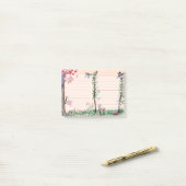 Waterverf van owl-bos aan-do lijst post-it® notes (Op bureau)