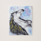 Waterverf van paarden en inktpaarden legpuzzel (Verticaal)