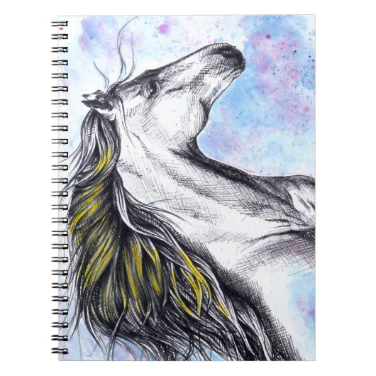 Waterverf van paarden en inktpaarden notitieboek (Voorkant)