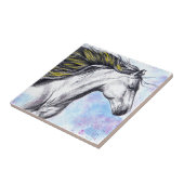 Waterverf van paarden en inktpaarden tegeltje (Zijkant)