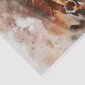 Waterverf van paardenbruine paarden tissuepapier (Detail)