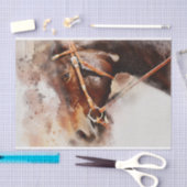 Waterverf van paardenbruine paarden tissuepapier (Craft)