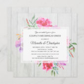 Waterverf van paardendouche Rustic Wood-ontvlechti Kaart (Voorkant / Achterkant)