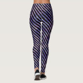 Waterverf van Paarse afgeveerde rieste Leggings (Achterkant)