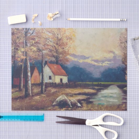 Waterverf van Paarse bergen Tissuepapier (Craft)