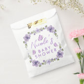 Waterverf van Paarse Butterflies Wilde Baby Show Bedankzakje (Gezegeld)