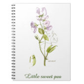waterverf van paarse en groene zoeterwten notitieboek (Voorkant)