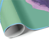 Waterverf van Paarse Iris-irisbloemen  Wrappen Wra Cadeaupapier (Rol Hoek)