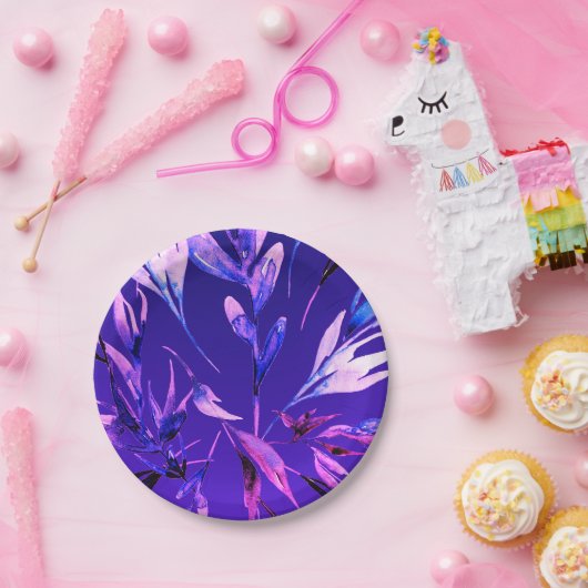 Waterverf van Paarse kleuren in flessen Papieren Bordje (Feest)