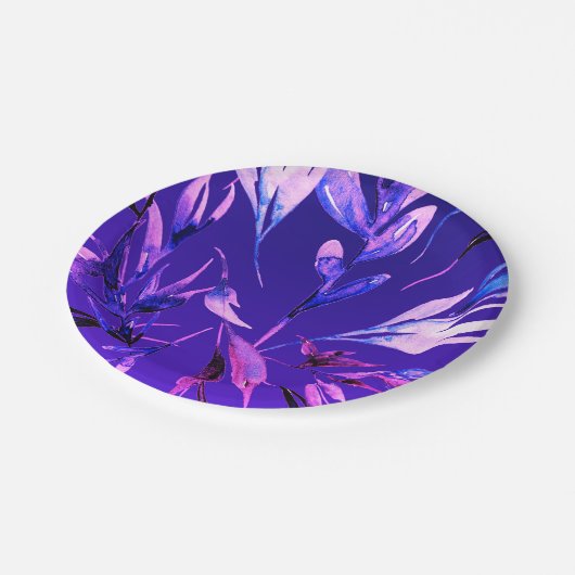 Waterverf van Paarse kleuren in flessen Papieren Bordje (Gekanteld)