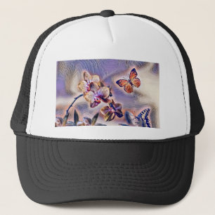 Waterverf van Paarse roze orchidee bloemen Trucker Pet