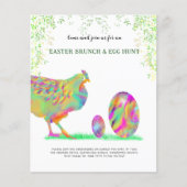 Waterverf van paasbrunch- en eierjachtpartij flyer (Voorkant)
