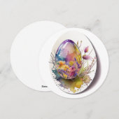 Waterverf van paaseieren feestdagenkaart (Voorkant / Achterkant)