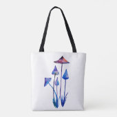 Waterverf van paddenstoelen Kunstronde badge Tote Bag (Achterkant)