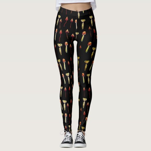 Waterverf van paddenstoelen van magische paddensto leggings (Voorkant)