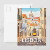 Waterverf van Pantheon Alfama in Lissabon Briefkaart (Voorkant / Achterkant)