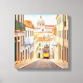 Waterverf van Pantheon Alfama in Lissabon Canvas Afdruk (Voorkant)