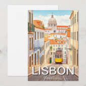 Waterverf van Pantheon Alfama in Lissabon Feestdagenkaart (Voorkant / Achterkant)