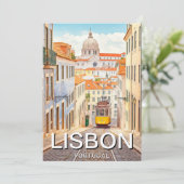 Waterverf van Pantheon Alfama in Lissabon Feestdagenkaart (Staand voorkant)