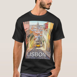Waterverf van Pantheon Alfama in Lissabon T-shirt