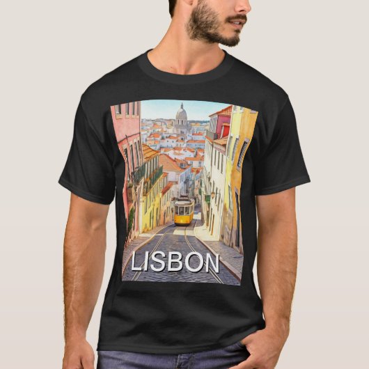Waterverf van Pantheon Alfama in Lissabon T-shirt (Voorkant)