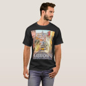 Waterverf van Pantheon Alfama in Lissabon T-shirt (Voorkant volledig)
