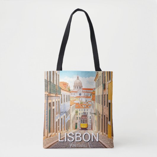 Waterverf van Pantheon Alfama in Lissabon Tote Bag (Voorkant)