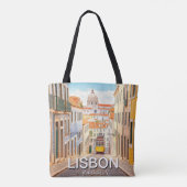 Waterverf van Pantheon Alfama in Lissabon Tote Bag (Achterkant)