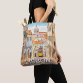 Waterverf van Pantheon Alfama in Lissabon Tote Bag (Dichtbij)