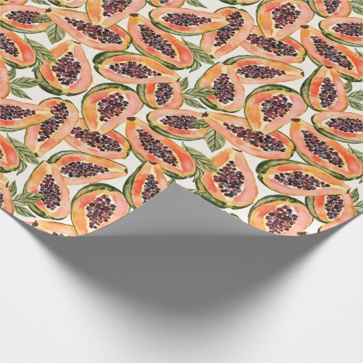 Waterverf van papajavruchten cadeaupapier (Hoek)