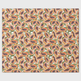 Waterverf van papajavruchten cadeaupapier