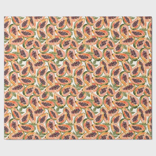 Waterverf van papajavruchten cadeaupapier (Zoom)