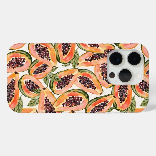 Waterverf van papajavruchten Case-Mate iPhone case (Achterkant (horizontaal))