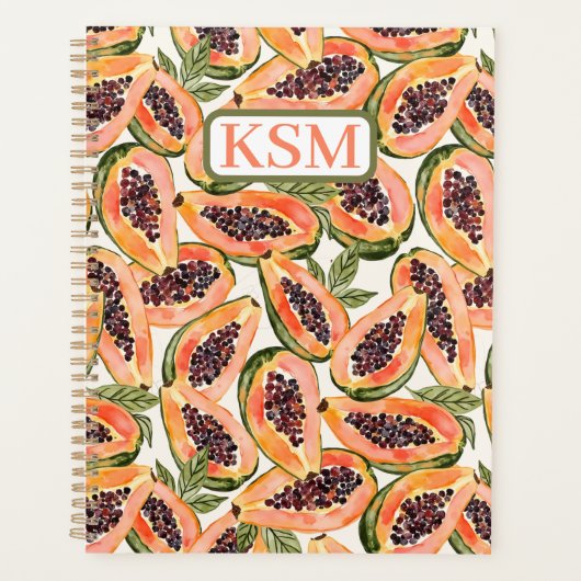 Waterverf van papajavruchten planner (Voorkant)