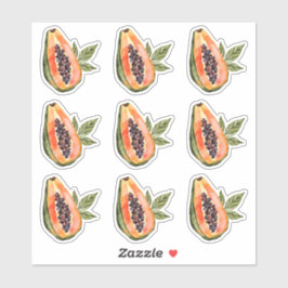 Waterverf van papajavruchten sticker