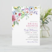 Waterverf van pasta Floral Botanisch Vrijgezellenf Kaart (Staand voorkant)