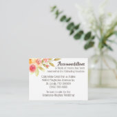 Waterverf van pasta Florals Wedding Accommodations Informatiekaartje (Staand voorkant)