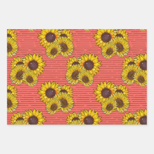 Waterverf van pasta's en zonnebloemen inpakpapier vel (Voorkant)