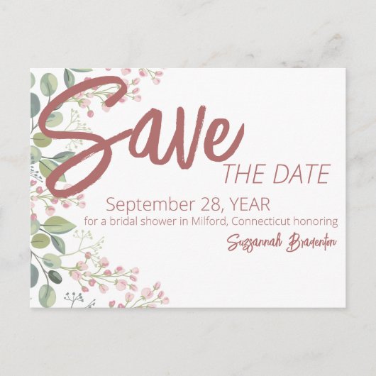 Waterverf van pasta's Vrijgezellenfeest aan de Flo Aankondigingskaart (Voorkant)