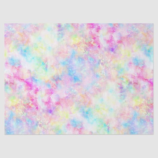 Waterverf van pasteelregenboogkleurige kleurstof tissuepapier (Voorkant)