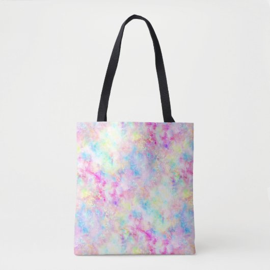 Waterverf van pasteelregenboogkleurige kleurstof tote bag (Voorkant)