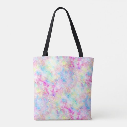 Waterverf van pasteelregenboogkleurige kleurstof tote bag (Achterkant)