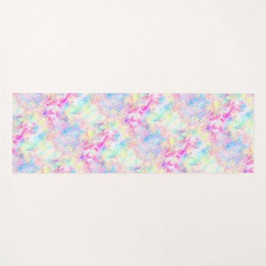 Waterverf van pasteelregenboogkleurige kleurstof yogamat (Voorkant (horizontaal))
