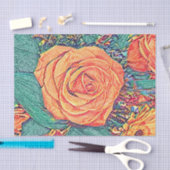 Waterverf van percolaat Roos en potloodkunst Tissuepapier (Craft)