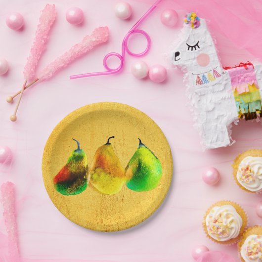 Waterverf van peren Groen bord (Feest)