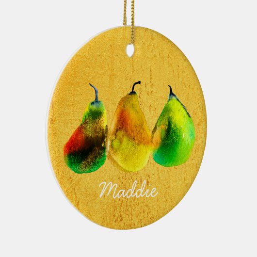 Waterverf van peren, groen ornament van keramische (Rechts)