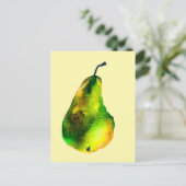Waterverf van peren, groene vruchten briefkaart (Staand voorkant)