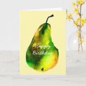 Waterverf van peren, groene vruchten kaart (Gele Bloem)